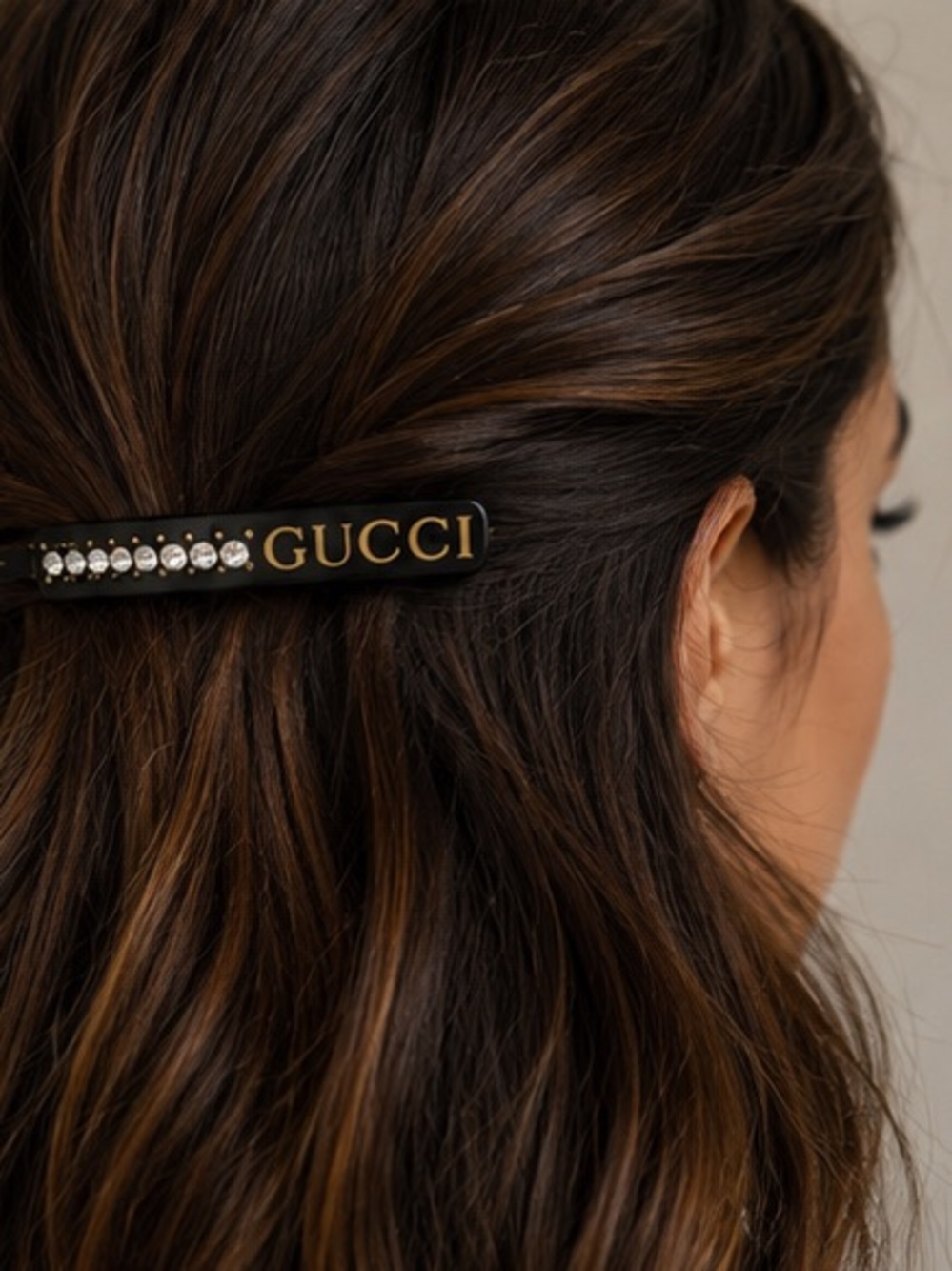 Designer Inspired Rhinestone Logo Hair Clip Barrette ✨